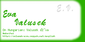 eva valusek business card